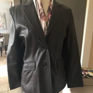 JLC NY brown leather BLAZER